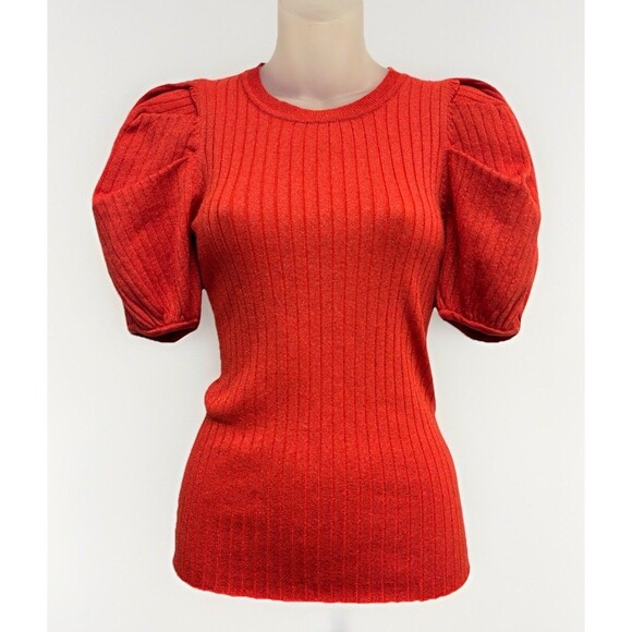 Flying Tomato Sweaters - New Flying Tomato Red Sparkly Sweater Short Sleeve Sz M Festive Holiday